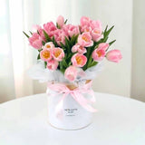 Emily pink tulip box arrangement by florist online Selangor