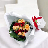 Natalie champagne red roses bouquet celebration achievement gift Johor Bahru florist