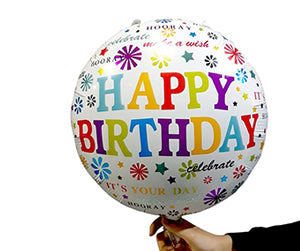 14" Happy Birthday Foil Balloon on Stick