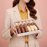 Pure Heart premium banana and strawberries chocolate box flower delivery Malaysia