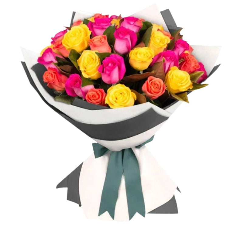 Rainbow roses delivery