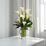 Soledat white calla lilies vase sympathy anniversary gift KL florist