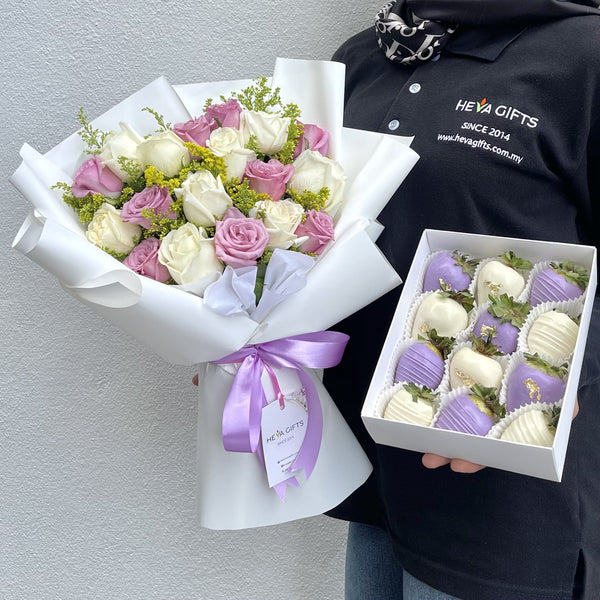 NAZRA SET  Rose Bouquet and Choco Berries