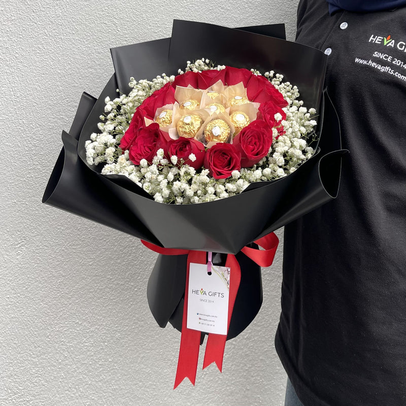 GORAN Rose Bouquet with Ferrero Rocher