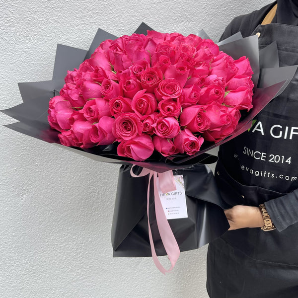 ENVIA Premium Dark Pink Rose Bouquet