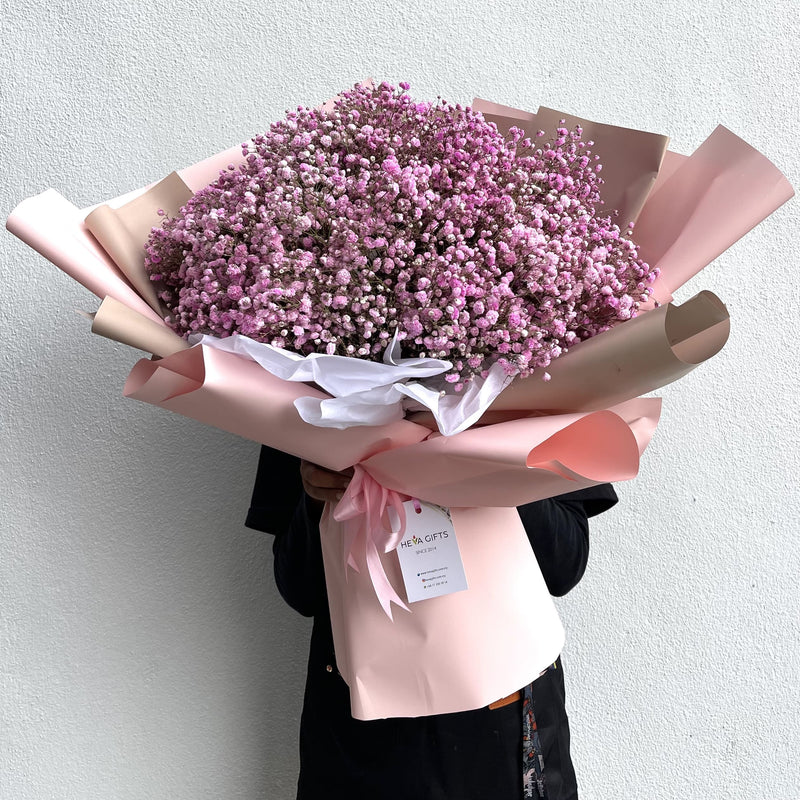 LAVINA Premium Pink Baby's Breath Bouquet