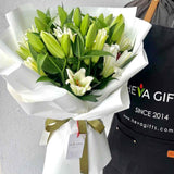WHITE BLOOMS - White Fresh Lilies Bouquet